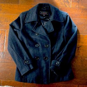 Wool pea coat charcoal gray